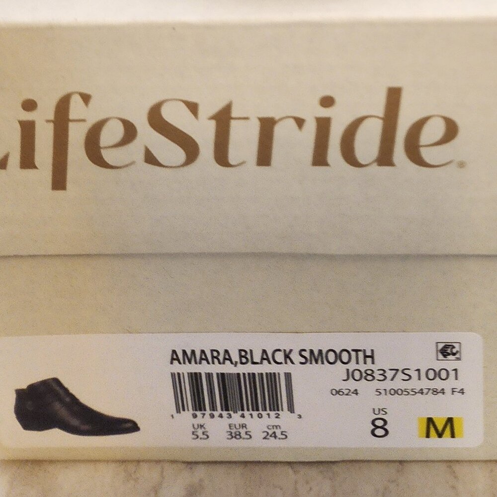 LifeStride Amara Western Booties Black Faux Leather from Macy’s C007 - Picture 10 of 10